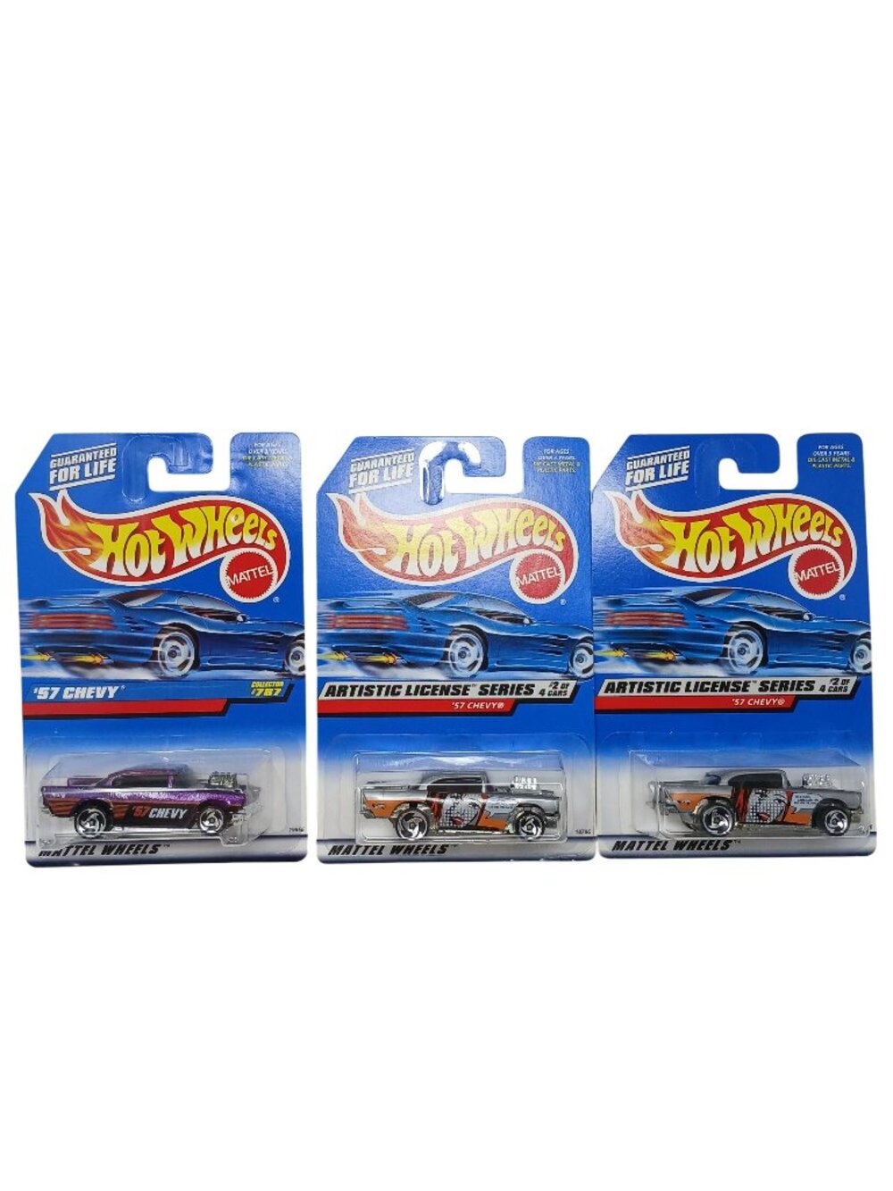 3 Mattel Hot Wheels Collectors Pack 57 Chevy & Artistic License Series #D-11